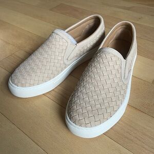Quince Women's Woven Tan Slip-On Sneakers